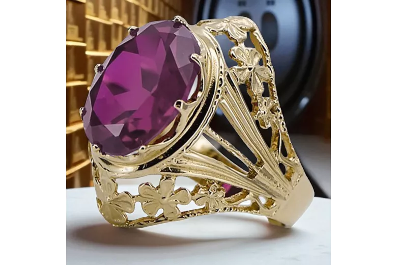 Vintage Ring Amethyst 14K Yellow gold vrc031y